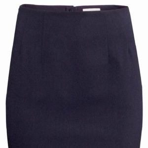 HM Navy Pencil Knee-length Skirt